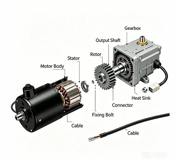 Endabdeckung f&uuml;r die W&auml;rmeableitung des Motors